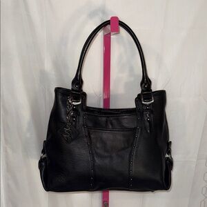 Maxx New York Black Leather Shoulder Bag